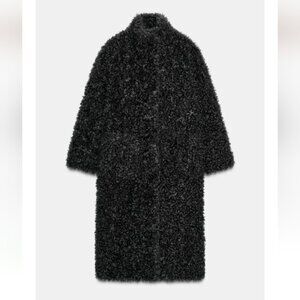 Zara  Zw Collection Long Fleece Coat